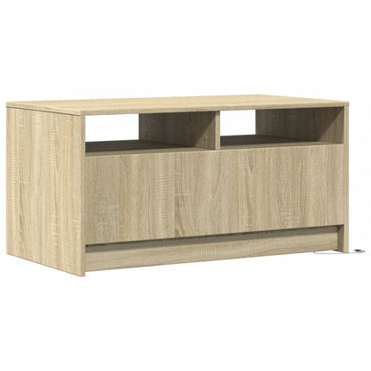 Tavolino da Salotto con Luci LED Rovere Sonoma in Truciolato