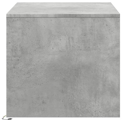 Tavolino da Salotto con Luci LED Grigio Cemento in Truciolato