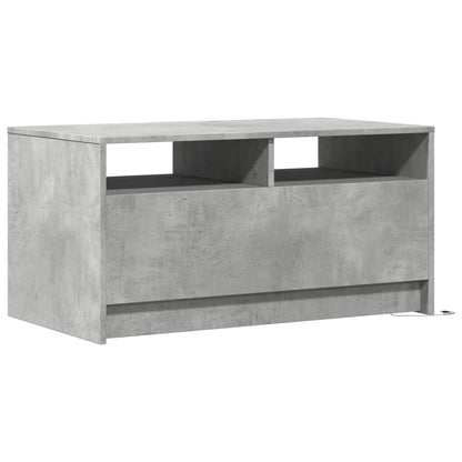 Tavolino da Salotto con Luci LED Grigio Cemento in Truciolato