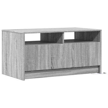 Tavolino da Salotto con Luci LED Grigio Sonoma in Truciolato