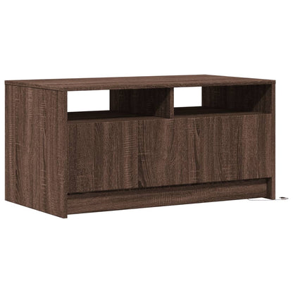 Tavolino da Salotto con Luci LED Rovere Marrone in Truciolato | homemem39