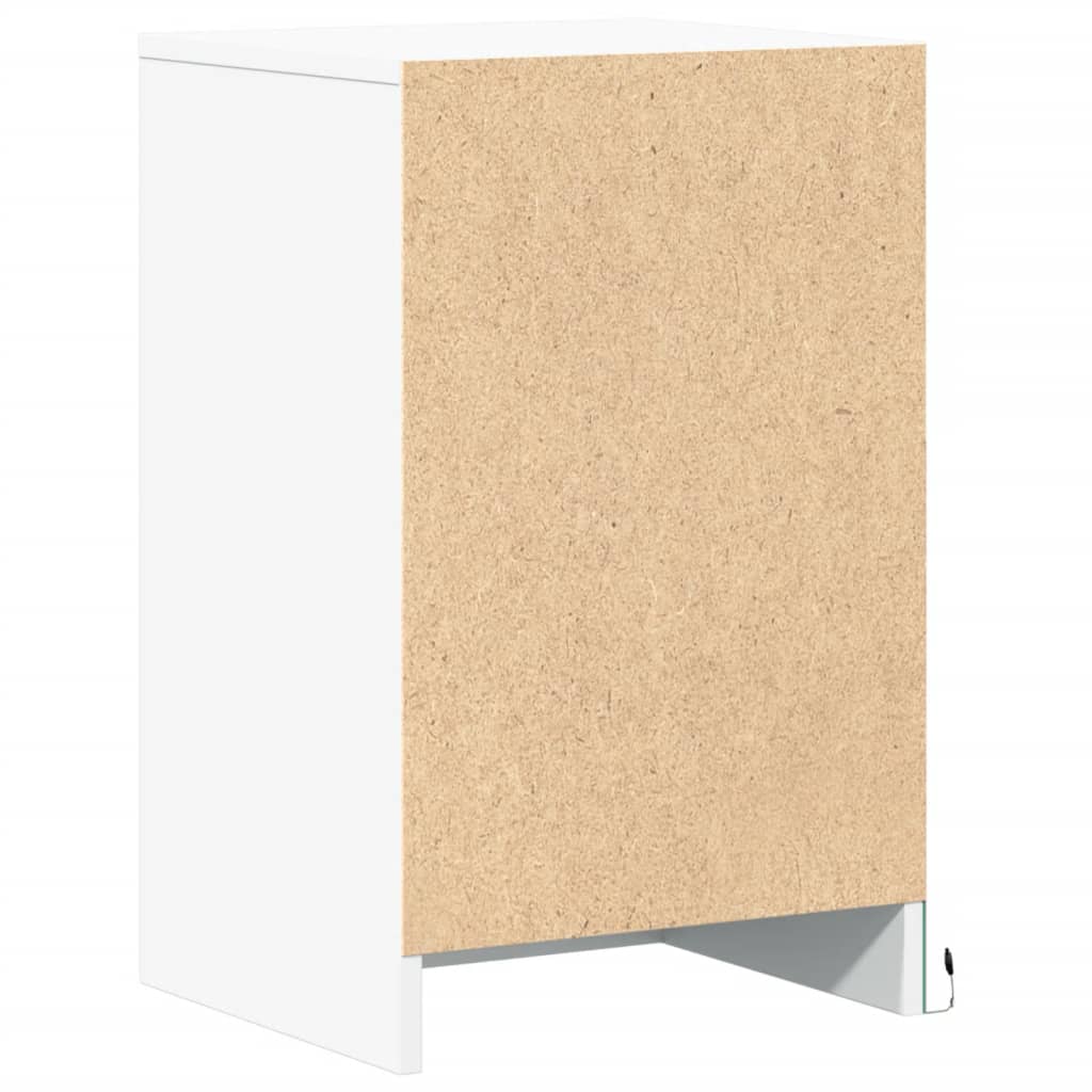 Comodini con Luci LED 2pz Bianchi in Legno Multistrato - homemem39