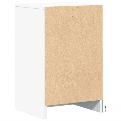 Comodini con Luci LED 2pz Bianchi in Legno Multistrato - homemem39