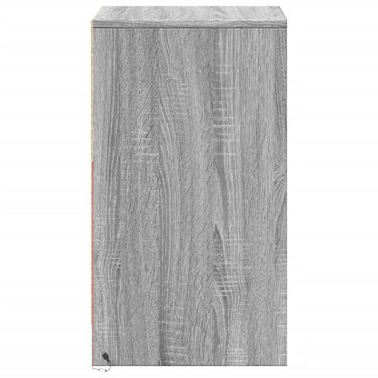 Comodino con Luci LED Grigio Sonoma in Legno Multistrato - homemem39