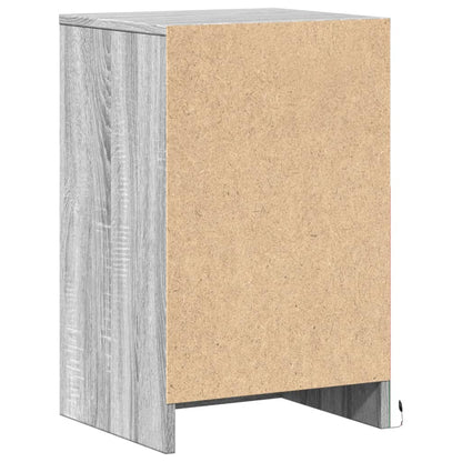 Comodino con Luci LED Grigio Sonoma in Legno Multistrato - homemem39