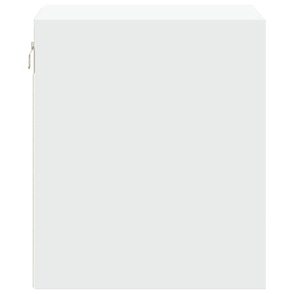 Comodini a Parete con Luci LED 2 pz Bianchi - homemem39