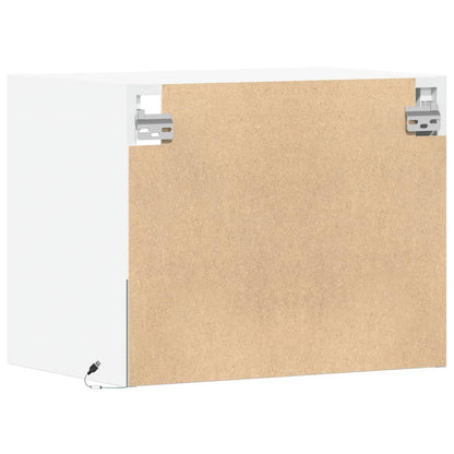 Comodini a Parete con Luci LED 2 pz Bianchi - homemem39