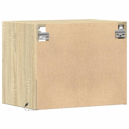 Comodino a Parete con luci LED Rovere Sonoma - homemem39