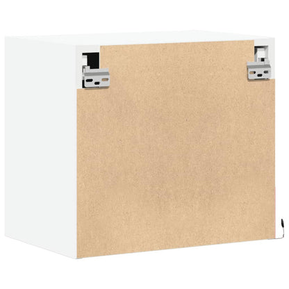 Comodini a Parete con Luci LED 2 pz Bianchi - homemem39