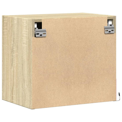 Comodini a Parete con luci LED 2 pz Rovere Sonoma - homemem39