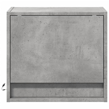 Comodini a Parete con Luci LED 2 pz Grigio Cemento - homemem39