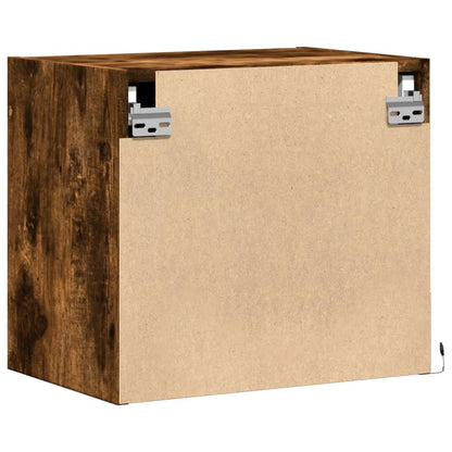 Comodini a Parete con luci LED 2 pz Rovere Fumo - homemem39