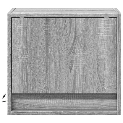 Comodini a Parete con luci LED 2 pz Grigio Sonoma - homemem39