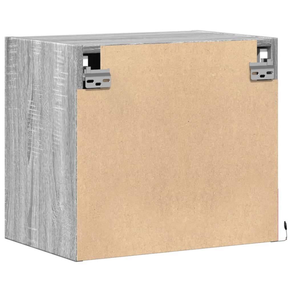 Comodini a Parete con luci LED 2 pz Grigio Sonoma - homemem39