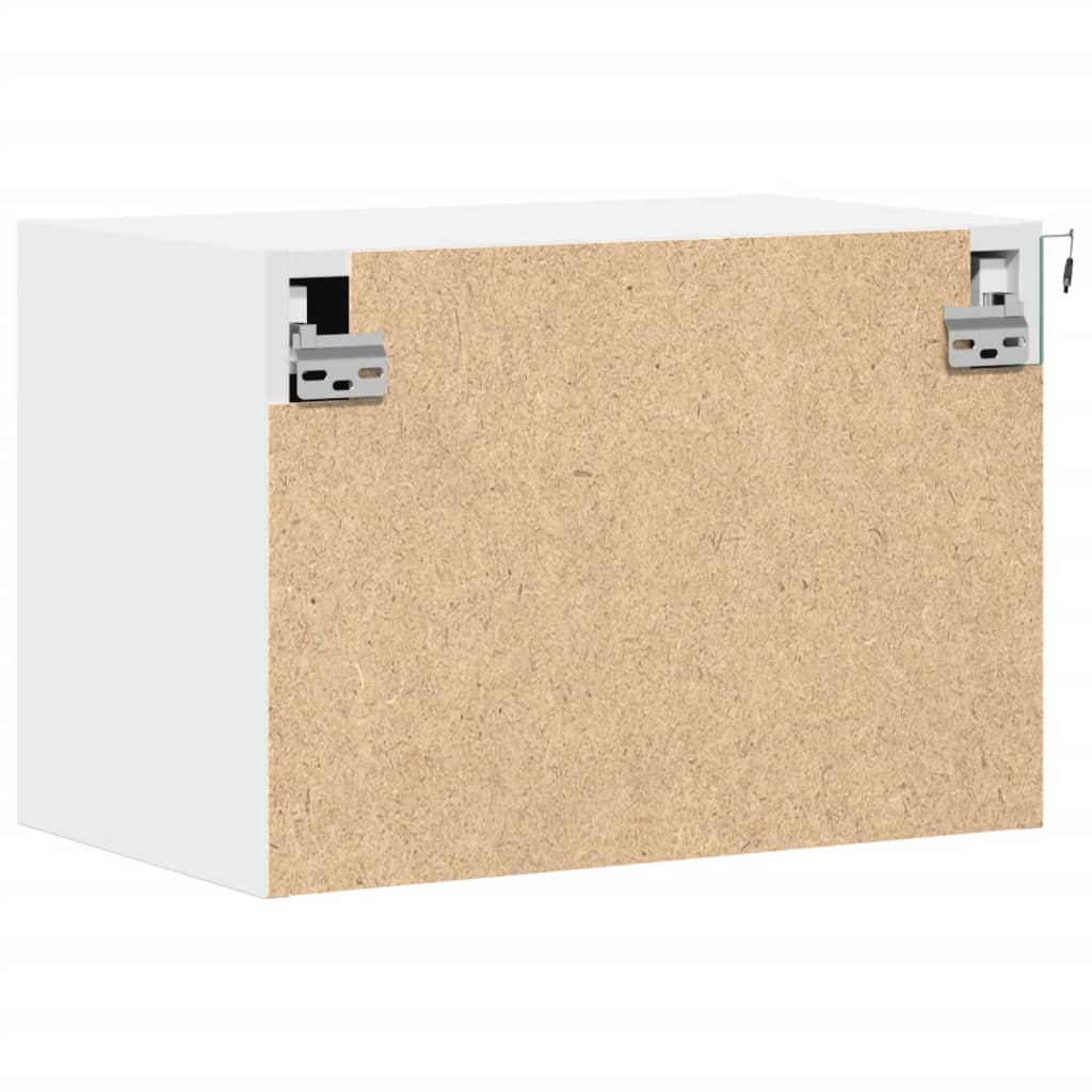 Comodini a Parete con Luci LED 2 pz Bianchi - homemem39