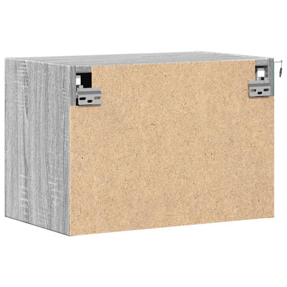 Comodini a Parete con luci LED 2 pz Grigio Sonoma - homemem39