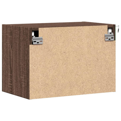 Comodini a Parete con luci LED 2 pz Rovere Marrone - homemem39