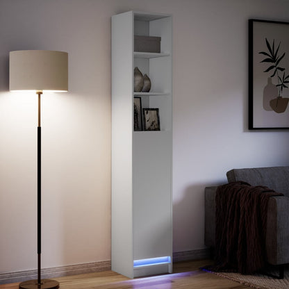 Credenza con LED Bianca 36x32,5x200 cm in Legno Multistrato - homemem39