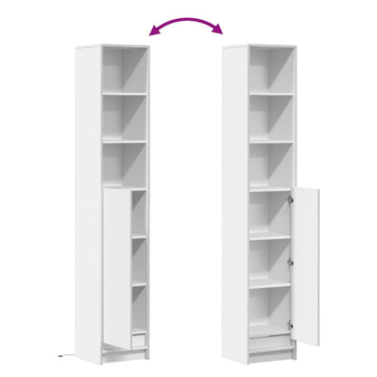 Credenza con LED Bianca 36x32,5x200 cm in Legno Multistrato - homemem39