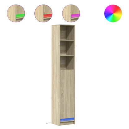 Credenza con LED Rovere Sonoma 36x32,5x200 cm Legno Multistrato - homemem39