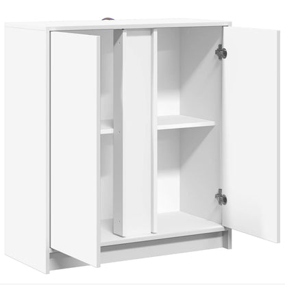 Credenza con LED Bianca 77x34x85 cm in Legno Multistrato - homemem39