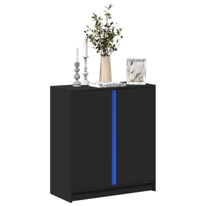 Credenza con LED Nera 77x34x85 cm in Legno Multistrato