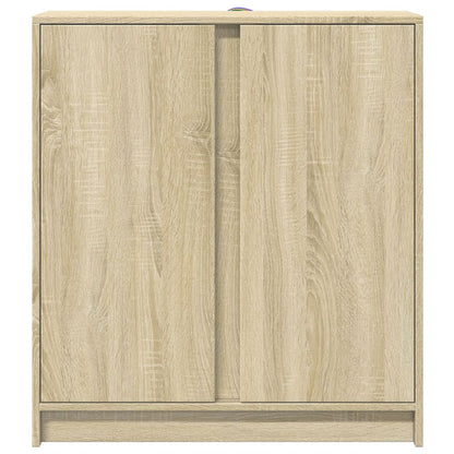 Credenza con LED Rovere Sonoma 77x34x85 cm in Legno Multistrato - homemem39