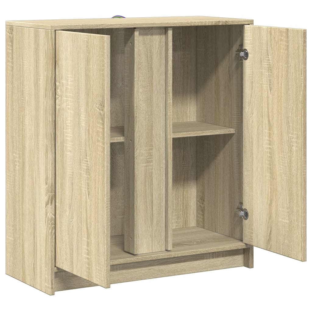 Credenza con LED Rovere Sonoma 77x34x85 cm in Legno Multistrato - homemem39