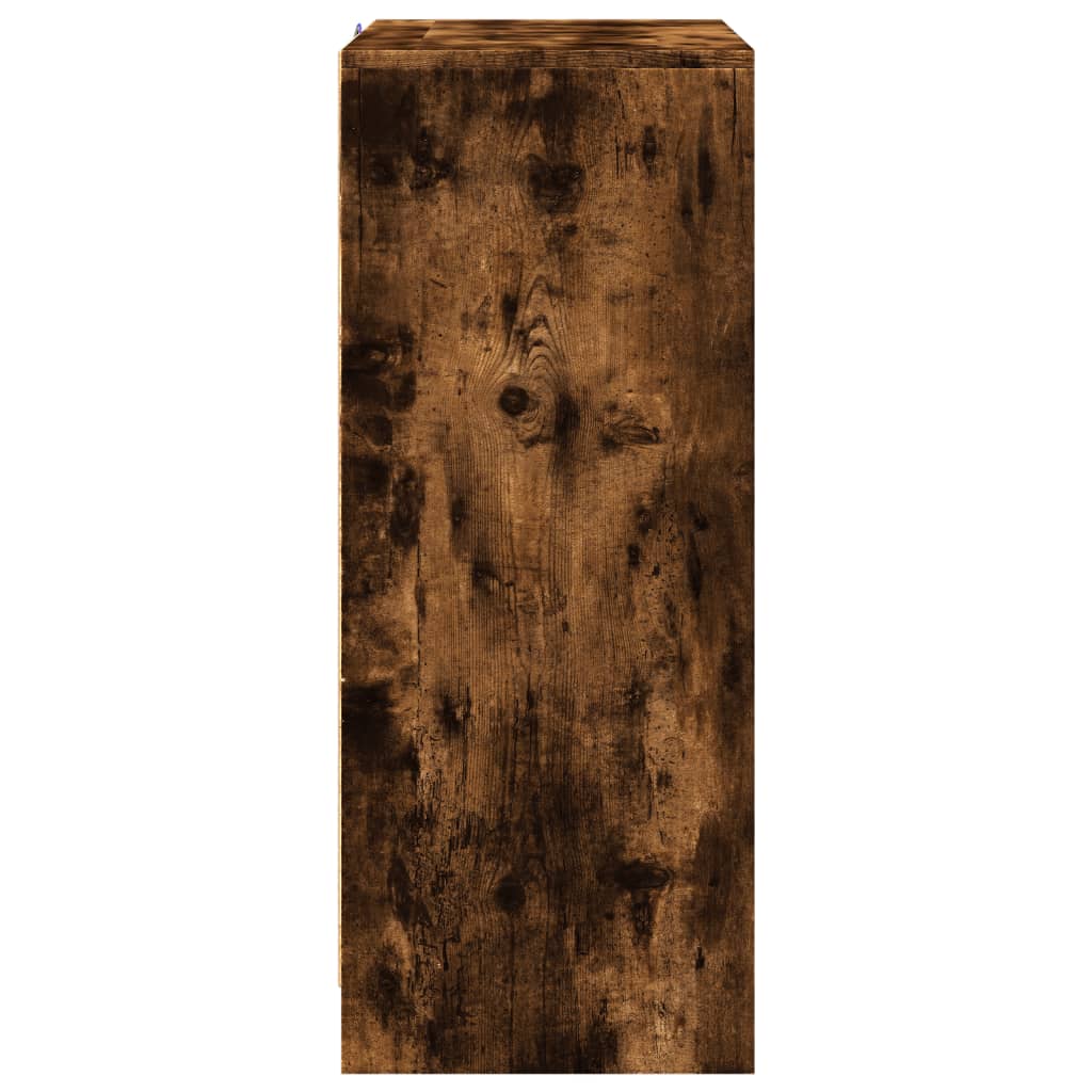 Credenza con LED Rovere Fumo 77x34x85 cm in Legno Multistrato - homemem39