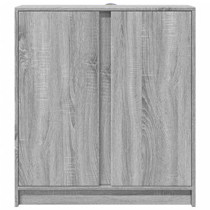 Credenza con LED Grigio Sonoma 77x34x85 cm in Legno Multistrato - homemem39