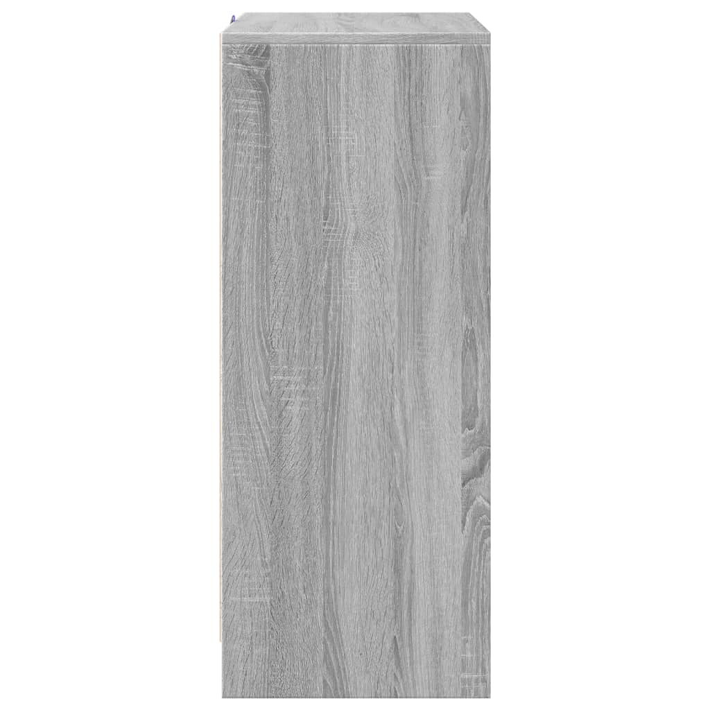 Credenza con LED Grigio Sonoma 77x34x85 cm in Legno Multistrato - homemem39