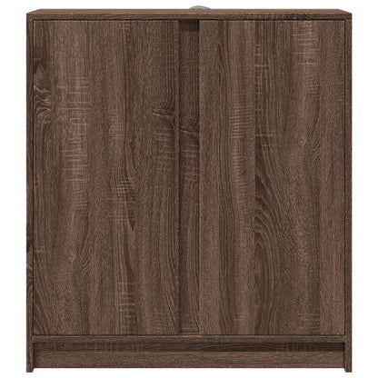 Credenza con LED Rovere Marrone 77x34x85 cm Legno Multistrato - homemem39