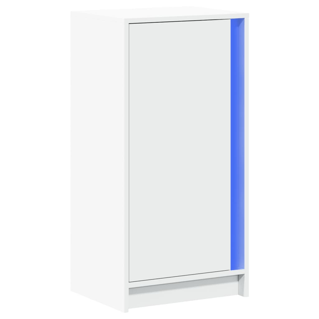 Credenza con LED Bianca 42,5x34x85 cm in Legno Multistrato - homemem39