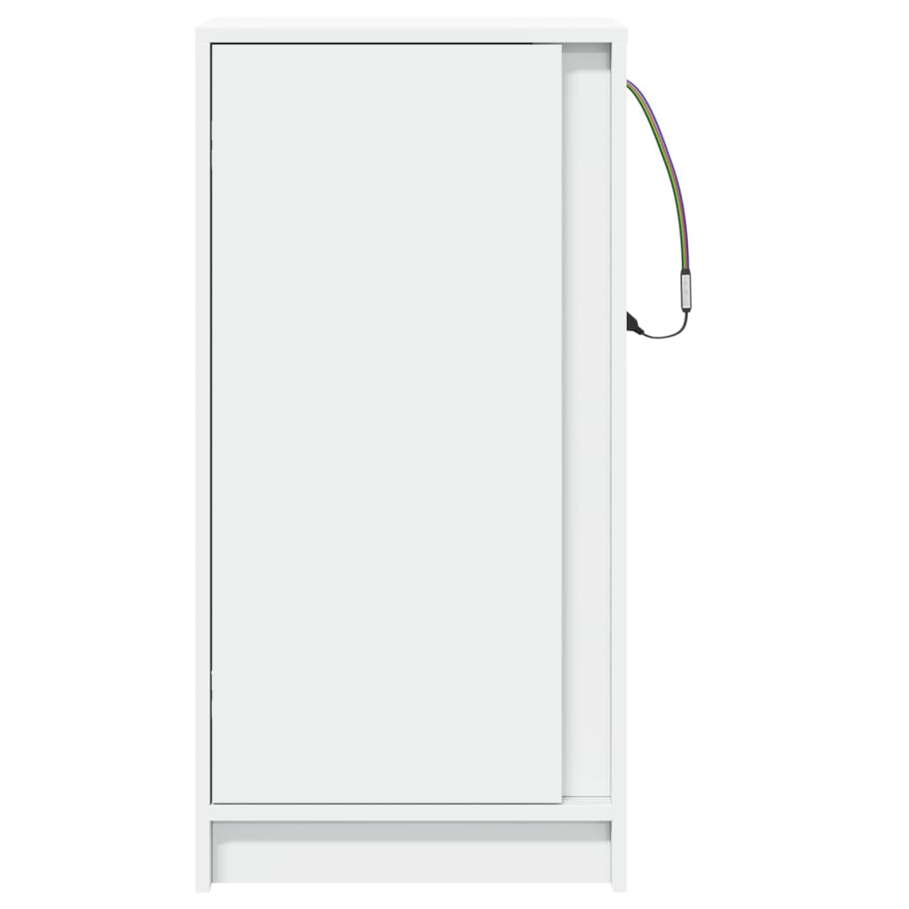 Credenza con LED Bianca 42,5x34x85 cm in Legno Multistrato - homemem39