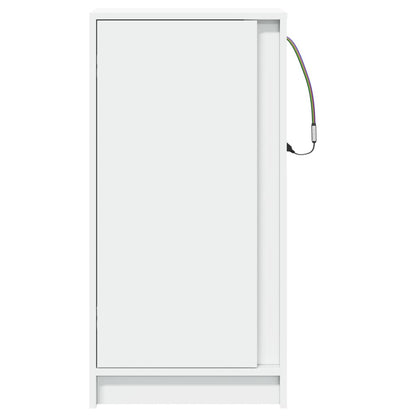 Credenza con LED Bianca 42,5x34x85 cm in Legno Multistrato - homemem39