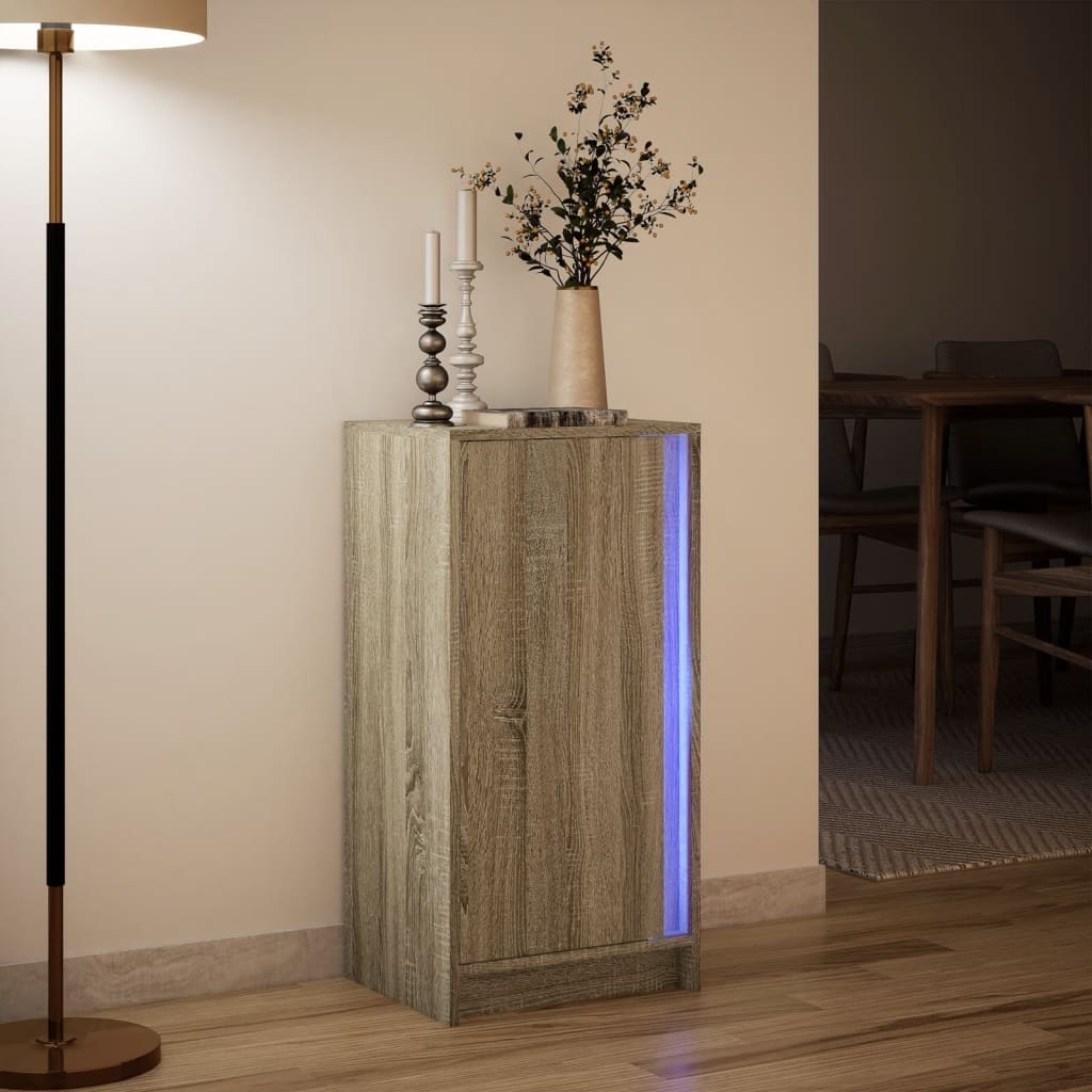 Credenza con LED Rovere Sonoma 42,5x34x85 cm Legno Multistrato - homemem39