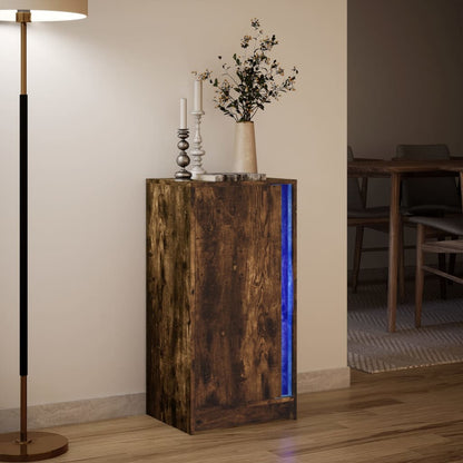 Credenza con LED Rovere Fumo 42,5x34x85 cm in Legno Multistrato - homemem39