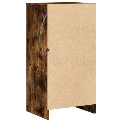 Credenza con LED Rovere Fumo 42,5x34x85 cm in Legno Multistrato - homemem39