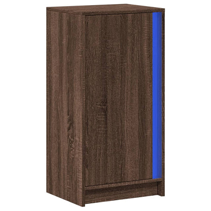 Credenza con LED Rovere Marrone 42,5x34x85 cm Legno Multistrato - homemem39
