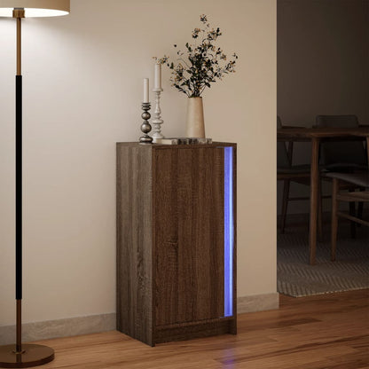 Credenza con LED Rovere Marrone 42,5x34x85 cm Legno Multistrato - homemem39