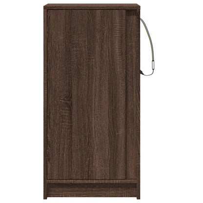 Credenza con LED Rovere Marrone 42,5x34x85 cm Legno Multistrato - homemem39