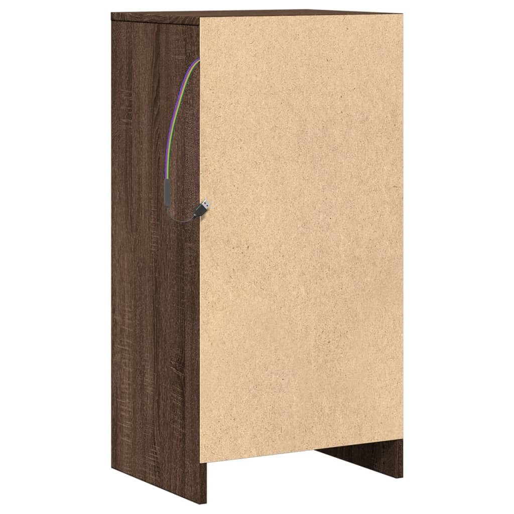 Credenza con LED Rovere Marrone 42,5x34x85 cm Legno Multistrato - homemem39