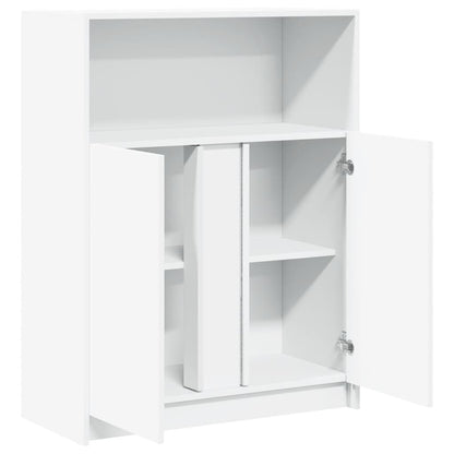 Credenza con LED Bianca 77x34x100 cm in Legno Multistrato - homemem39