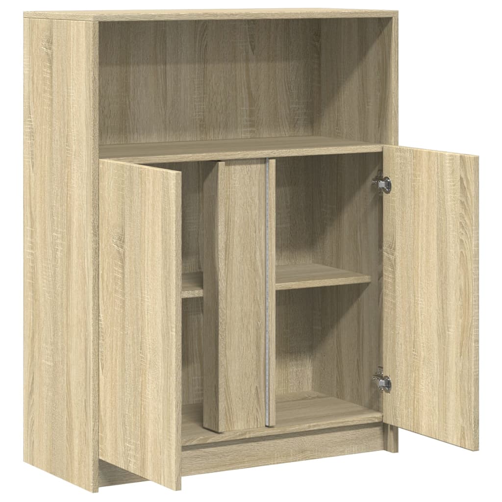 Credenza con LED Rovere Sonoma 77x34x100cm in Legno Multistrato - homemem39