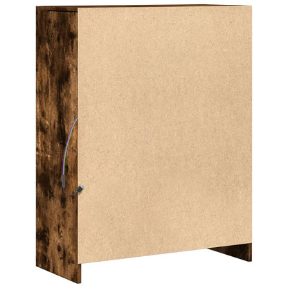 Credenza con LED Rovere Fumo 77x34x100 cm in Legno Multistrato | homemem39