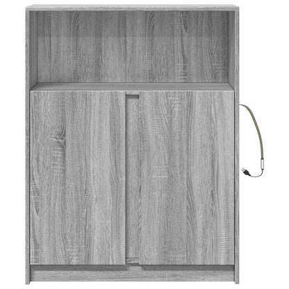 Credenza con LED Grigio Sonoma 77x34x100cm in Legno Multistrato - homemem39