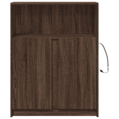 Credenza con LED Rovere Marrone 77x34x100 cm Legno Multistrato - homemem39