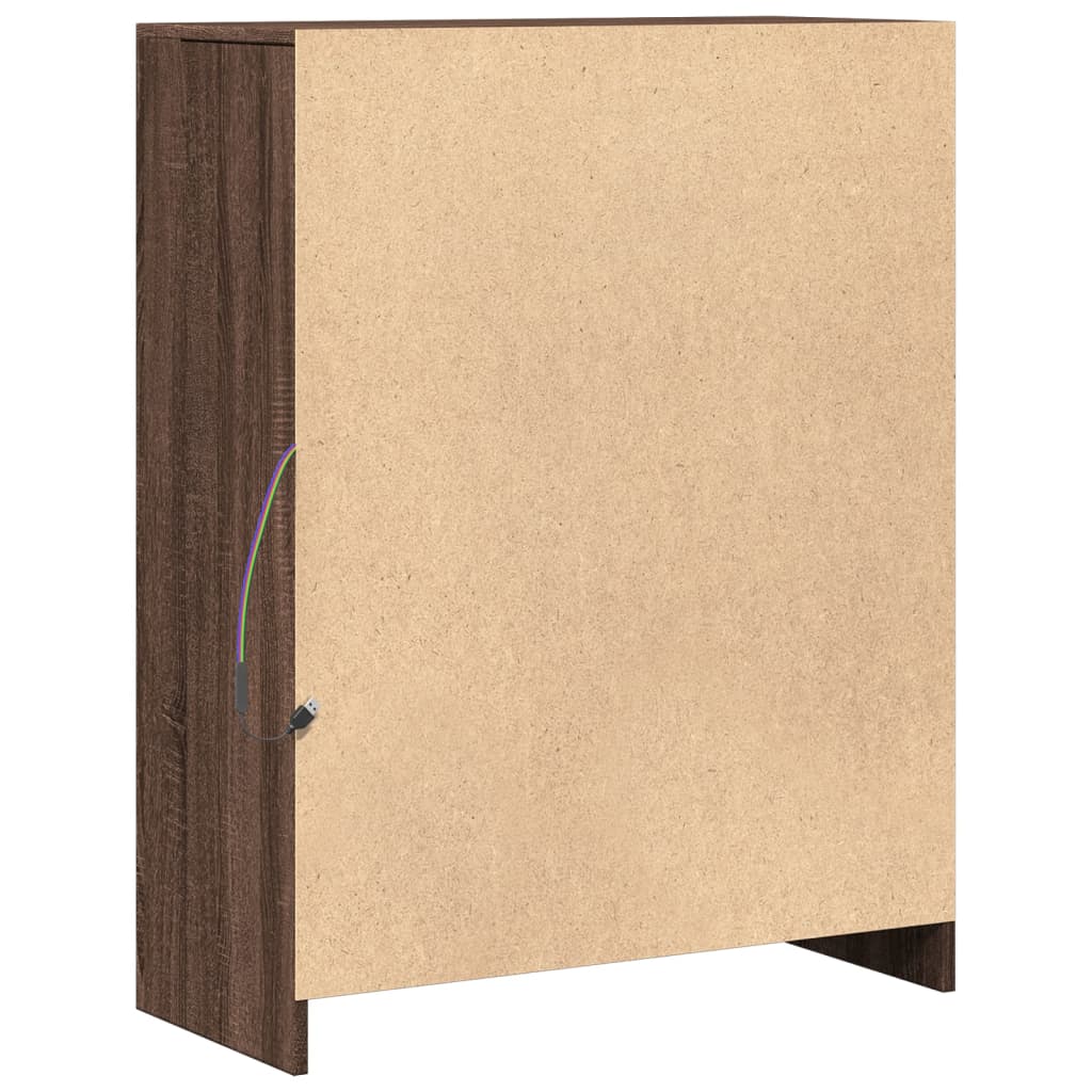 Credenza con LED Rovere Marrone 77x34x100 cm Legno Multistrato - homemem39