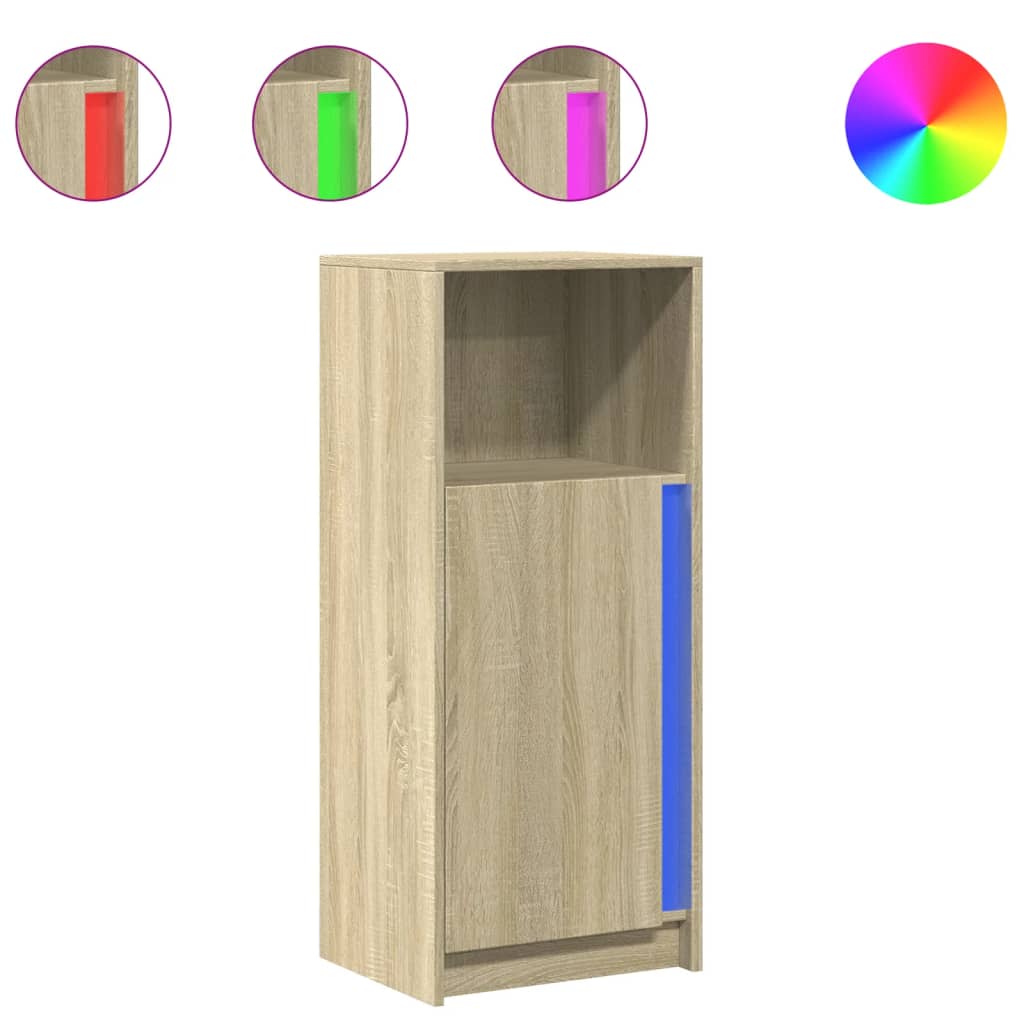 Credenza con LED Rovere Sonoma 42,5x34x100 cm Legno Multistrato - homemem39