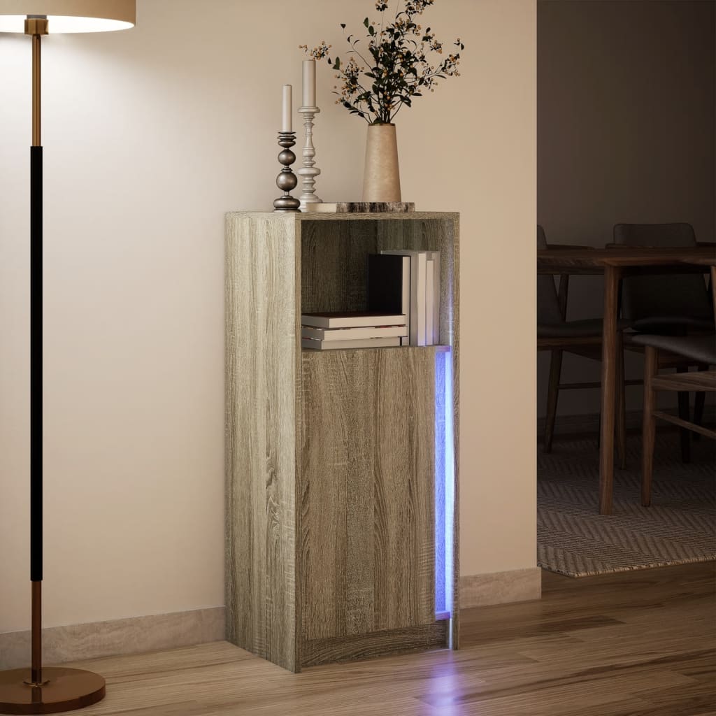 Credenza con LED Rovere Sonoma 42,5x34x100 cm Legno Multistrato - homemem39